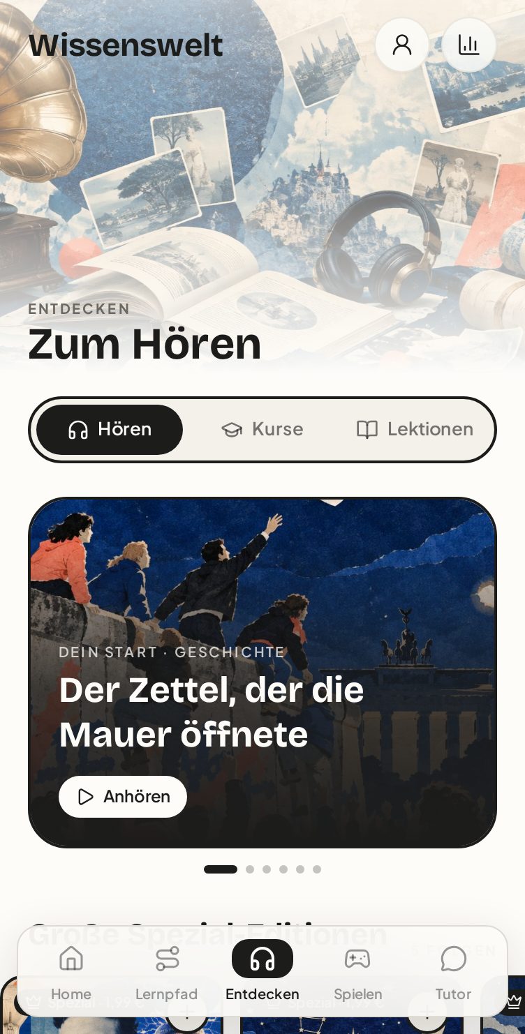 App-Ansicht Hörspiele
